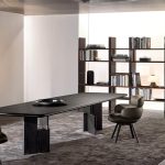 Luxury Black Marble Oval Dining Table with Sleek Geometric Base