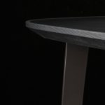 Oval Frosted Glass Dressing Table with Extendable Design and Black Metal Frame