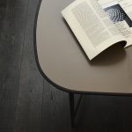 Oval Frosted Glass Dressing Table with Extendable Design and Black Metal Frame