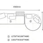 L-Shaped Modular Sofa A with Round Footstool（5 seaters）