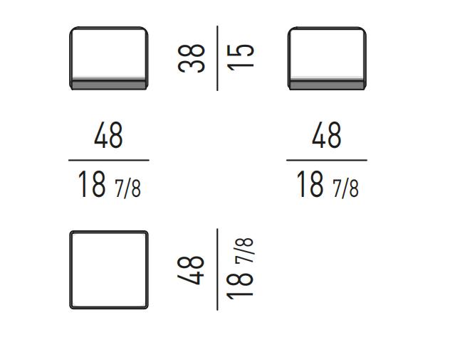 Modern Square Black and White Jacquard Velvet Footstool Solid Wood Frame