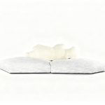 Sculptural Bear Sofa with Furry Backrest and Ice Textured Base