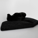 Sculptural Bear Sofa with Furry Backrest and Ice Textured Base