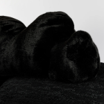 Sculptural Bear Sofa with Furry Backrest and Ice Textured Base