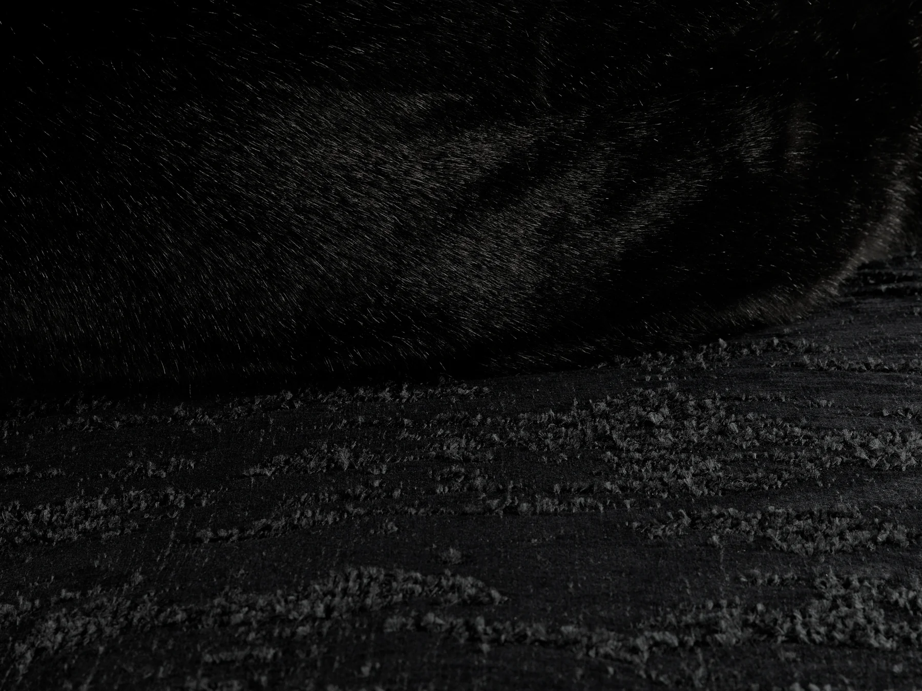 Sculptural Bear Sofa with Furry Backrest and Ice Textured Base