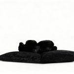 Sculptural Bear Sofa with Furry Backrest and Ice Textured Base
