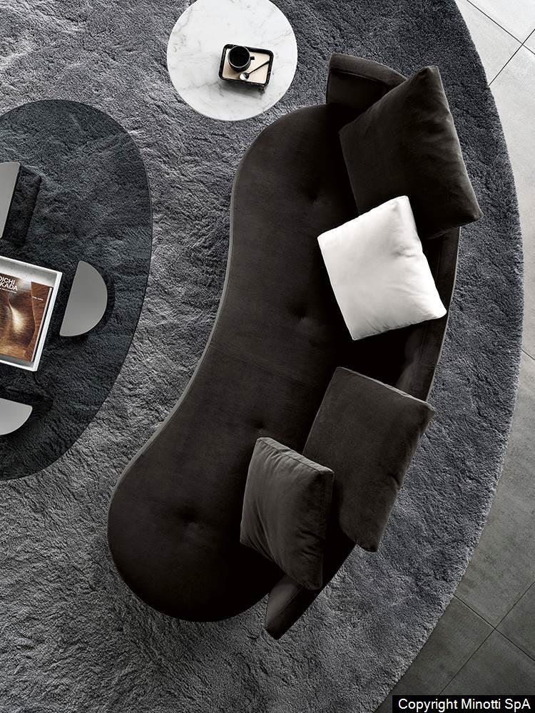 Eco-Leather Piping and 360° Swivel Base Sofa