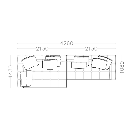L-Shaped Sectional Sofa A(6 seaters)