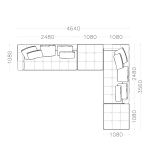 L-Shaped Sectional Sofa B(10 seaters)