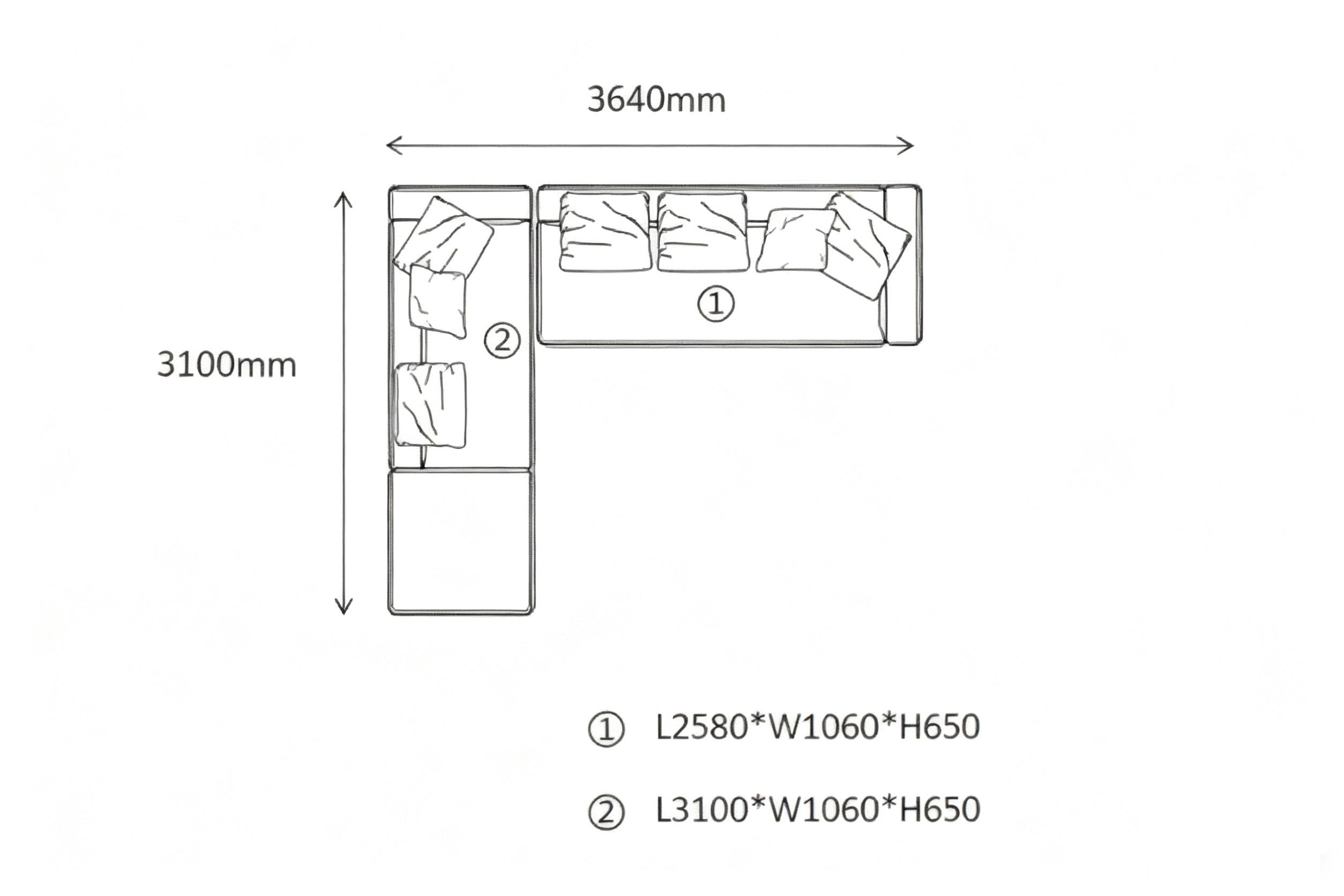 L-Shaped Sectional Sofa(8 seaters)