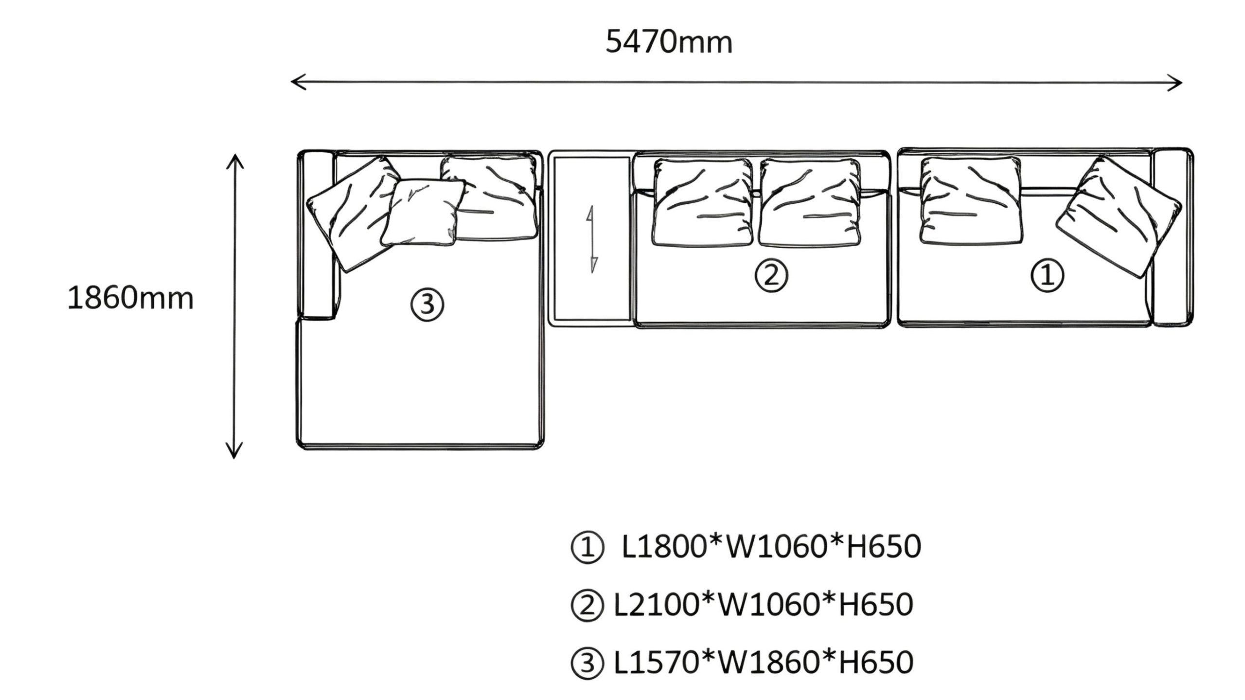 Sectional Sofa E(6 seaters)