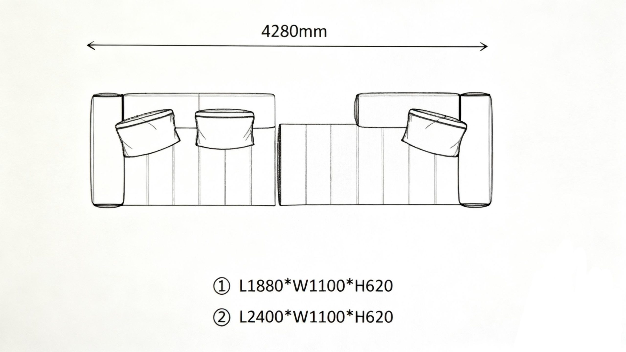 Straight Sofa B(6 seaters)